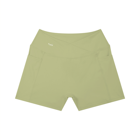 Women’s "WANTED." High Rise Sports Shorts w/ Pocket