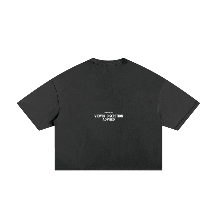 Distressed "SOCIAL MEDIA" Box Fit Tee