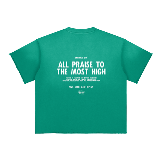 Sun Fade "ALL PRAISE." Raw Edge Tee