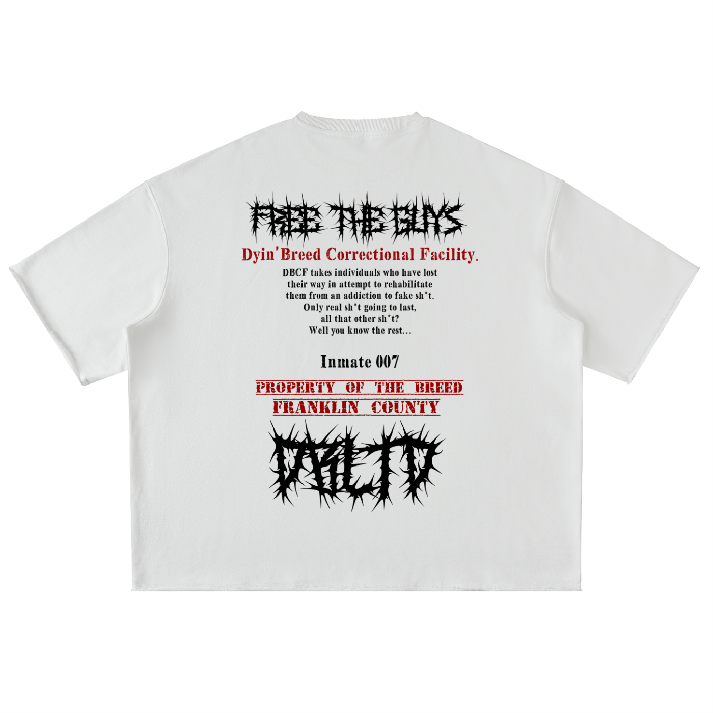 "FREE THE GUYS." Rolled Hem Half Sleeve Tee