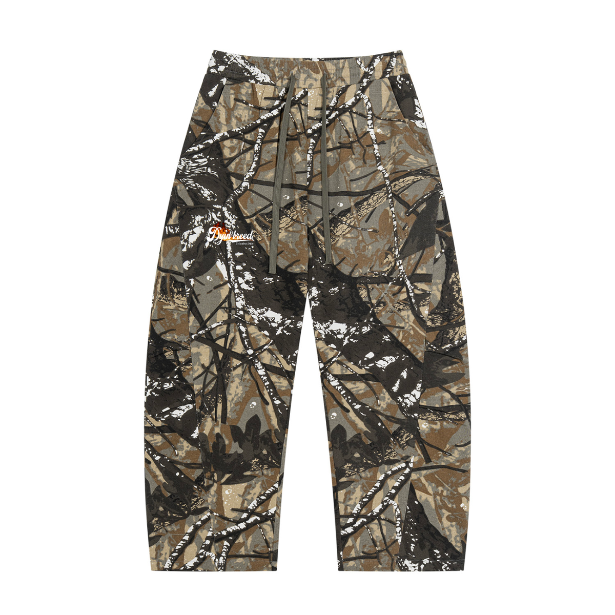 "POCKET WATCH." Tree Camo Barrel Leg Pants