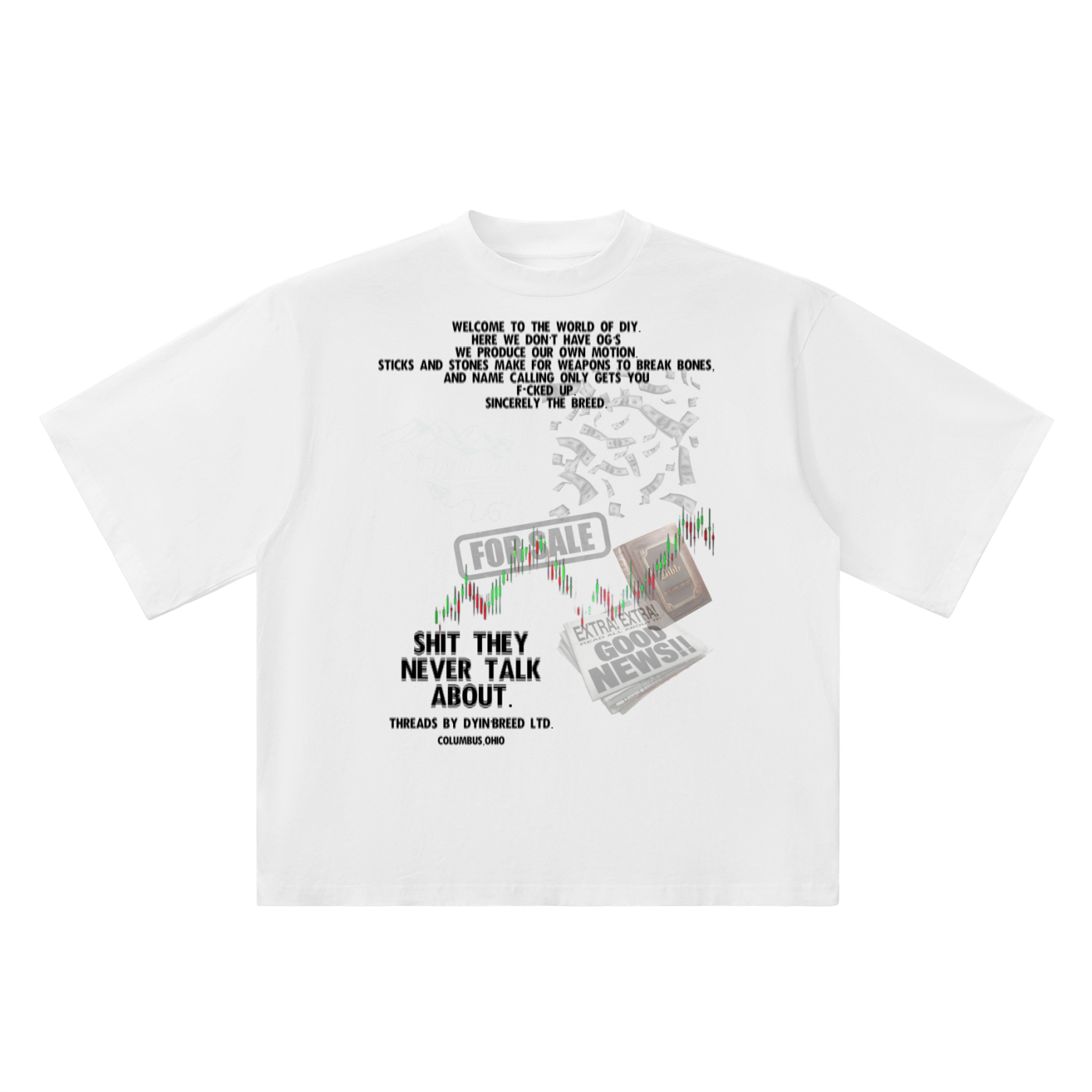 Oversized "CHAOS." Drop Shoulder Tee