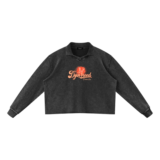 "BALL PARK." Washed Pullover Sweatshirt
