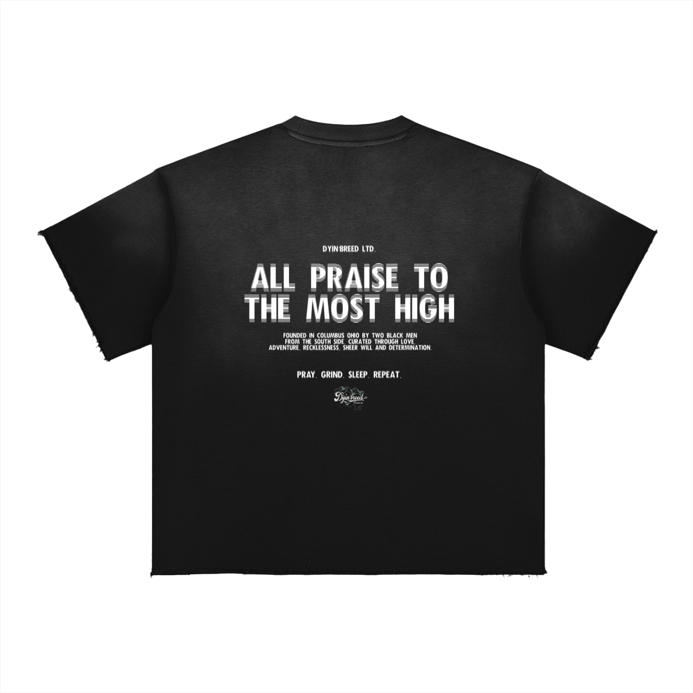 Sun Fade "ALL PRAISE." Raw Edge Tee