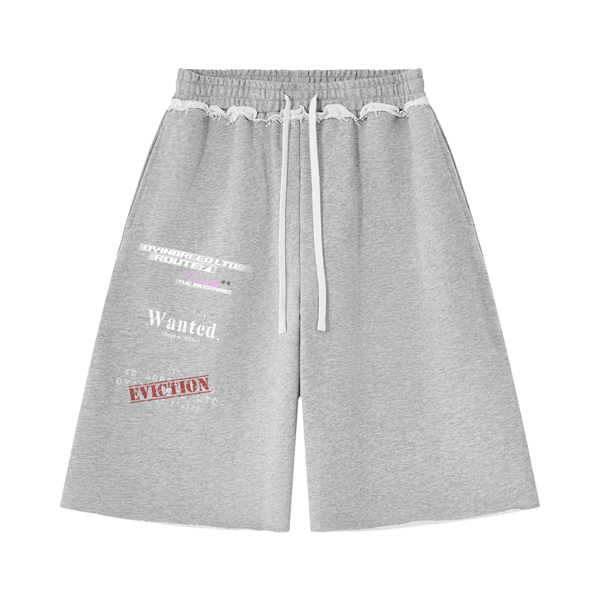 "LOWKEY." Heavyweight Raw Edge Shorts