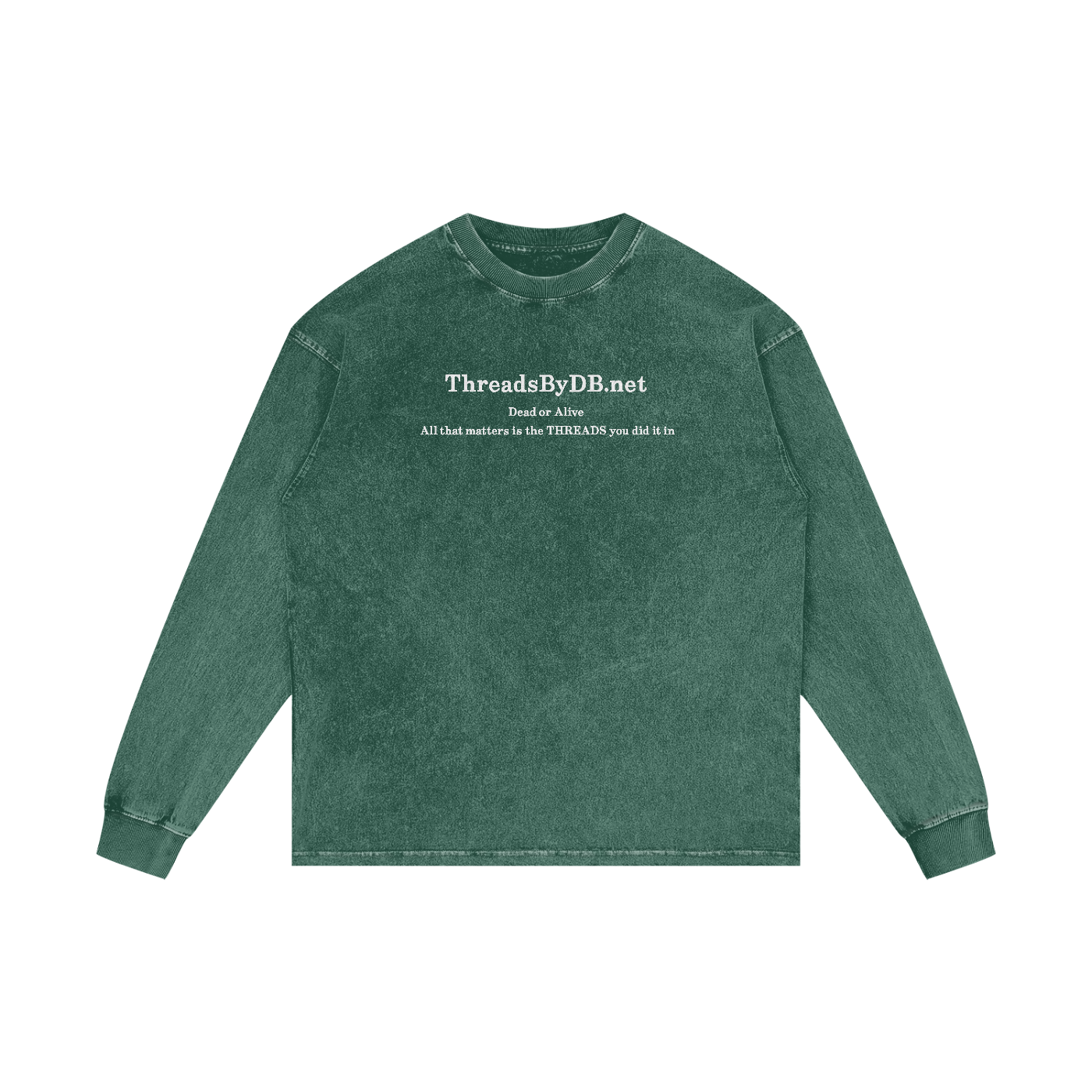 Acid Wash "DEAD OR ALIVE." Oversized Long Sleeve Tee