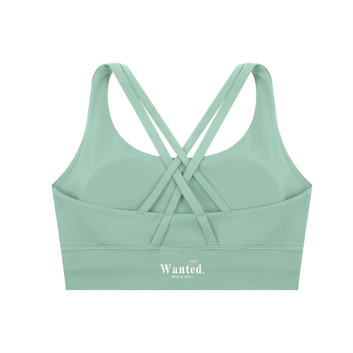 Thick "WANTED." Criss-Cross Sports Bra