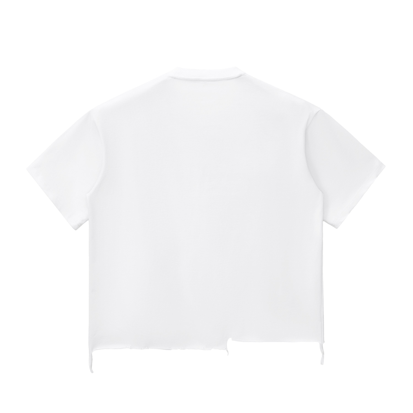 Raw-Hem Box Fit "HAWK" Tee