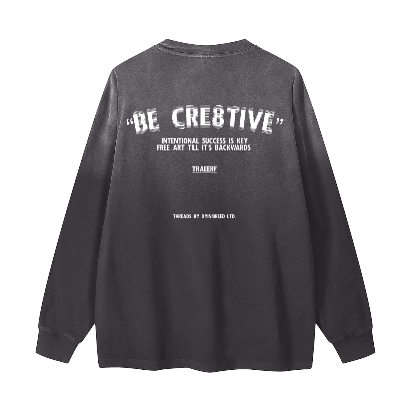 Gradient Washed "CRE8TIVE." Long Sleeve Tee