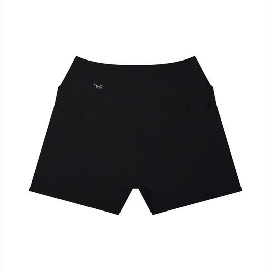 Women’s "WANTED." High Rise Sports Shorts w/ Pocket
