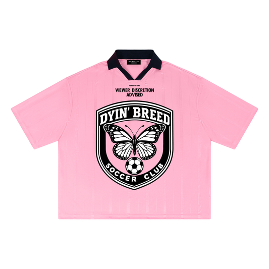 Striped Box Fit "SOCCER CLUB."Jersey