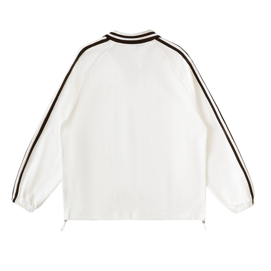 "CRE8TIVE." Lapel Collar Sweatshirt