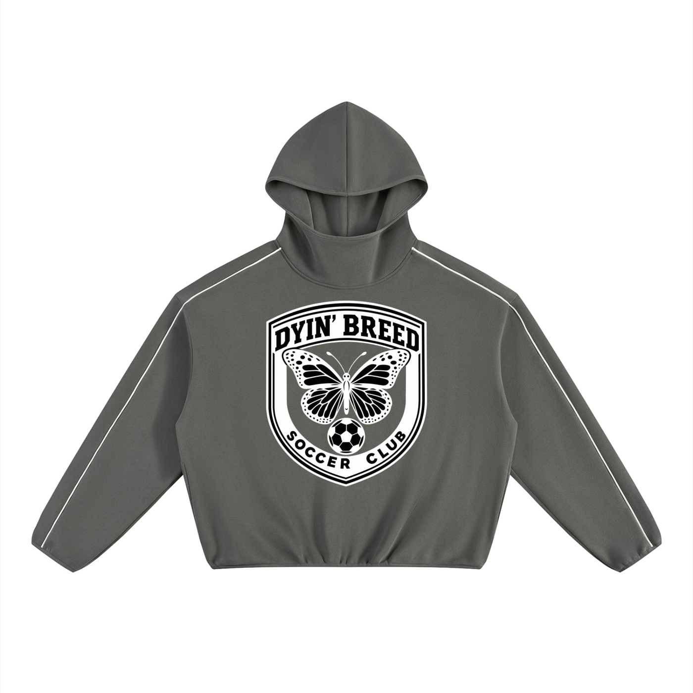 "SOCCER CLUB." Box Fit Fleece Hoodie(WhiteOUT.)