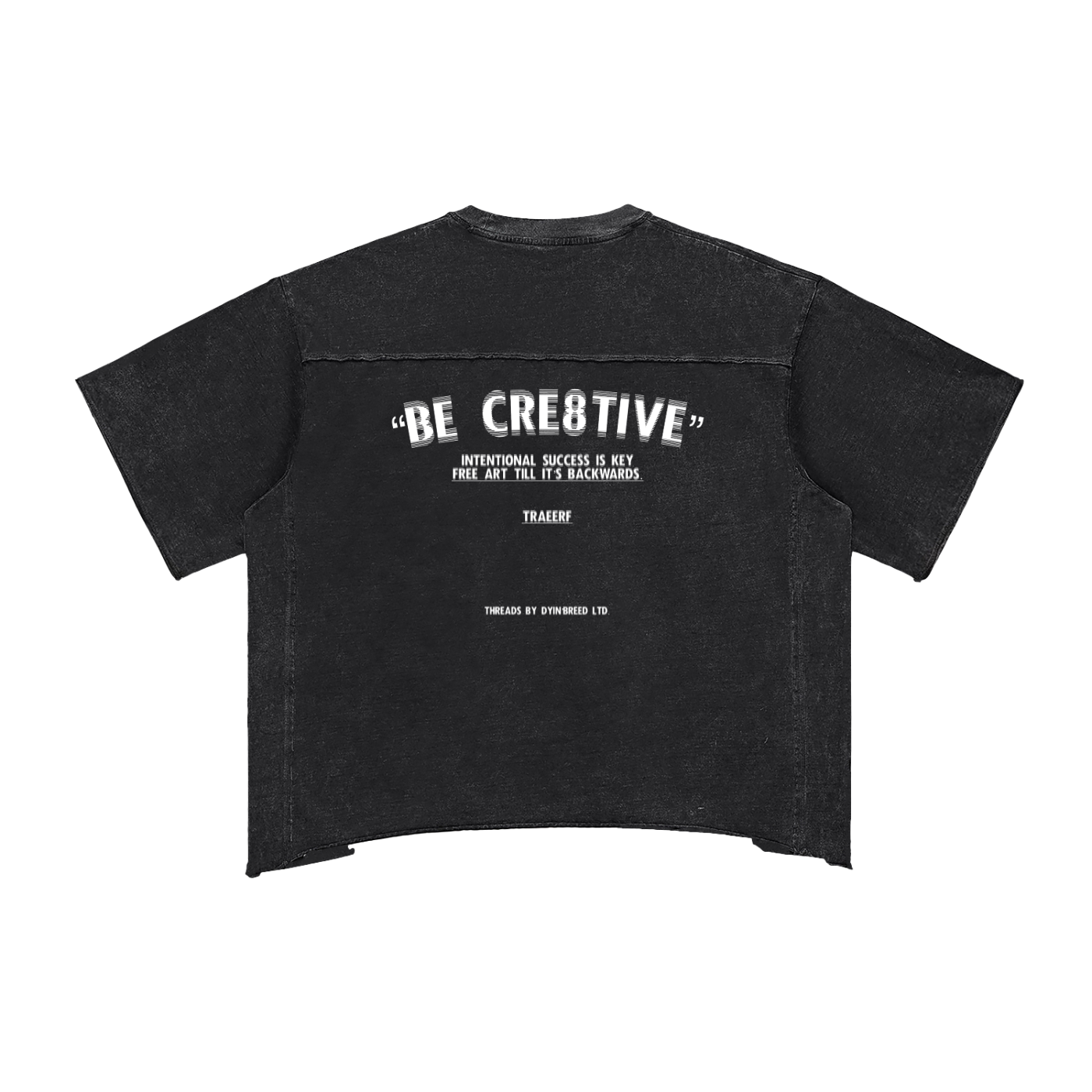 Raw Edge Snow Wash "CRE8TIVE." Box Fit Tee