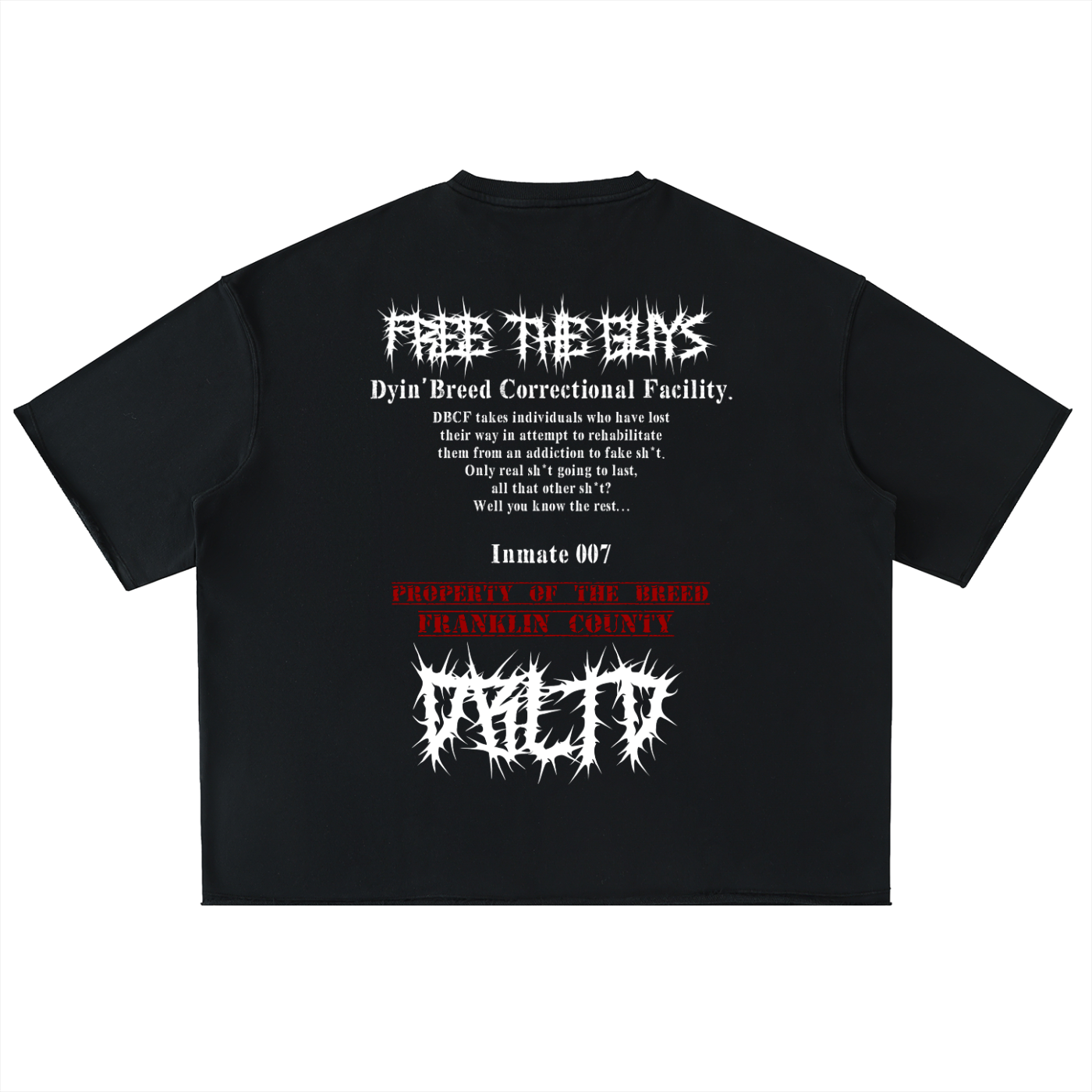 "FREE THE GUYS." Rolled Hem Half Sleeve Tee