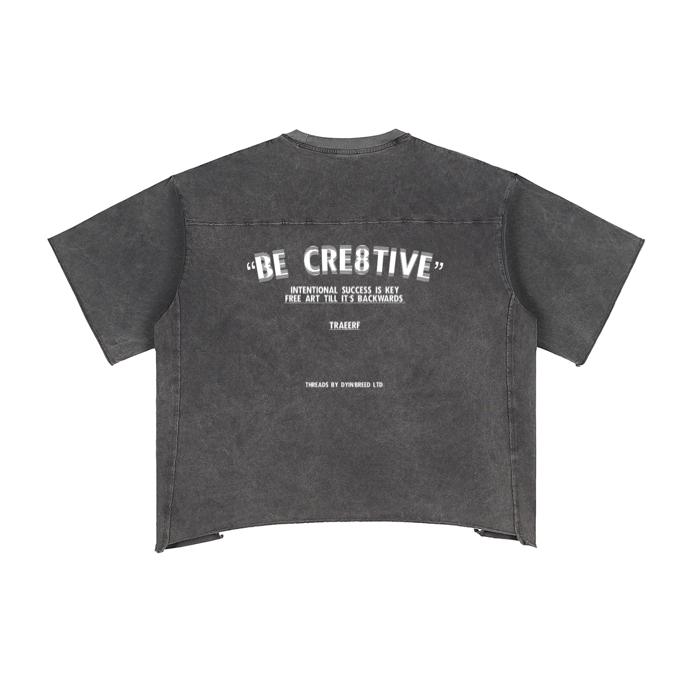 Raw Edge Snow Wash "CRE8TIVE." Box Fit Tee