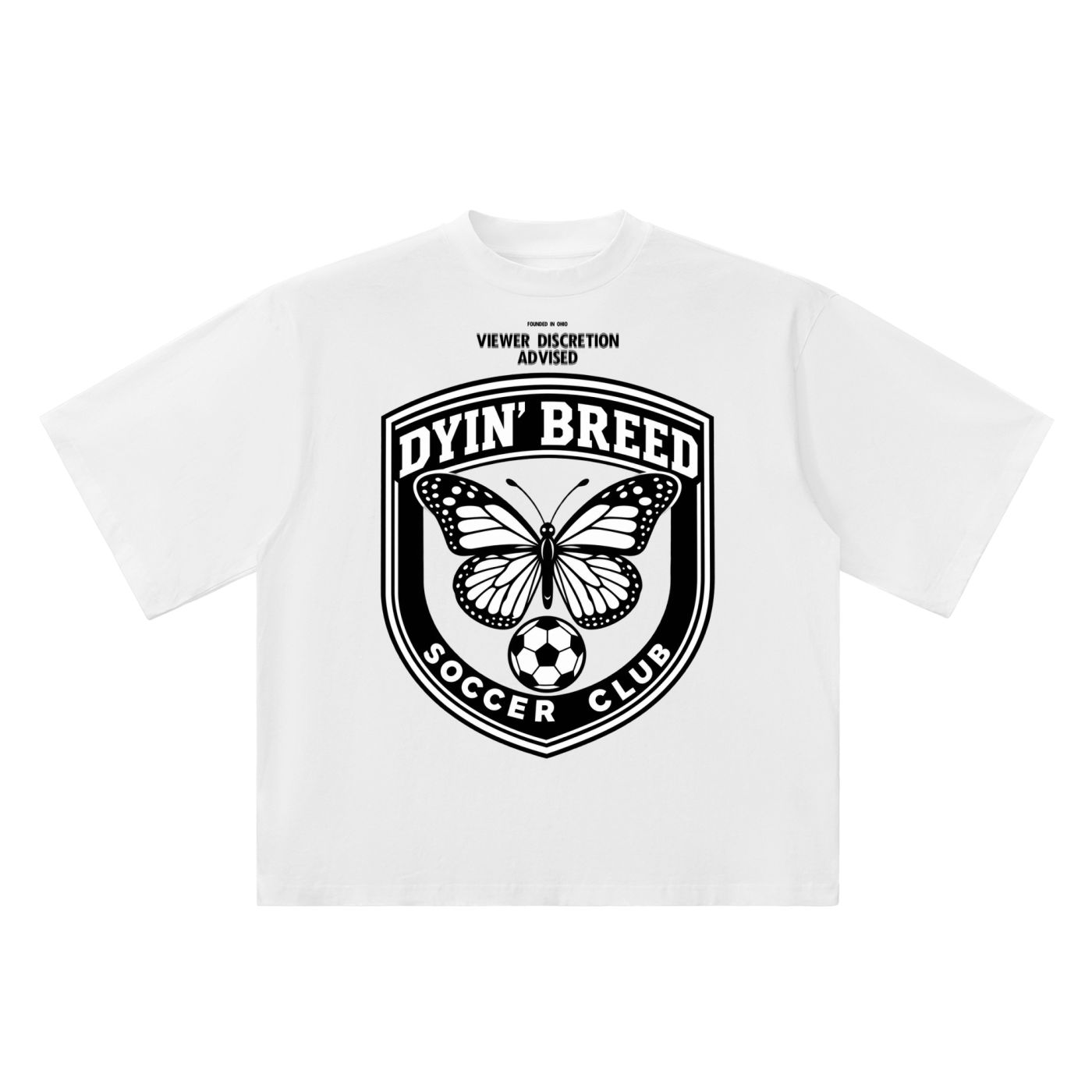 Oversized Drop Shoulder "SOCCER CLUB." Tee (BlackOUT)