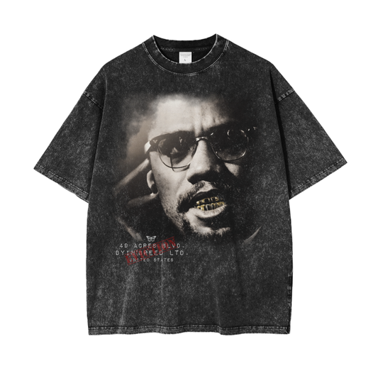 Washed "Malcolm X." Tee