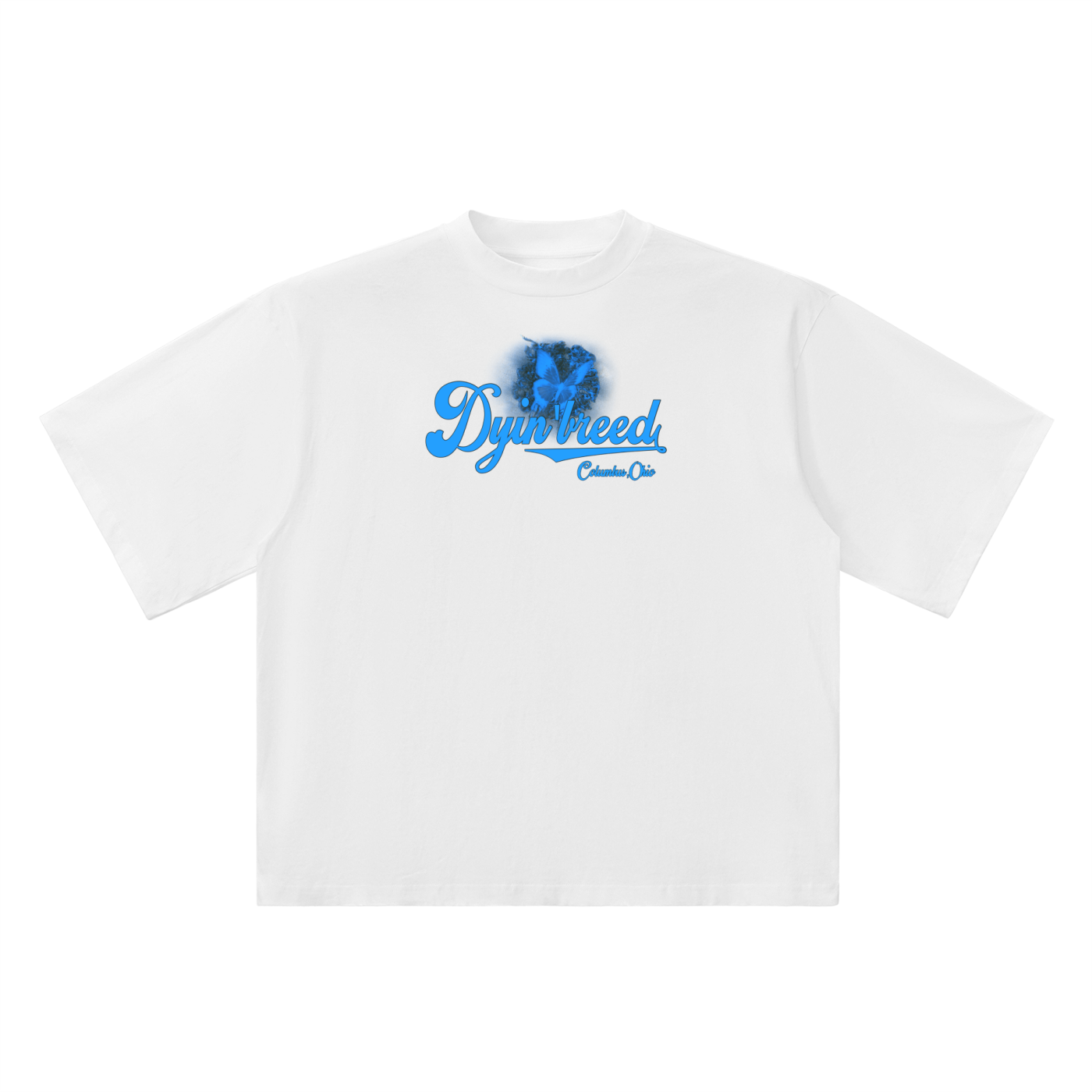 Oversized "BALLPARK." Drop Shoulder Tee (Blue)