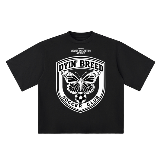 Oversized Drop Shoulder "SOCCER CLUB." Tee (BlackOUT)