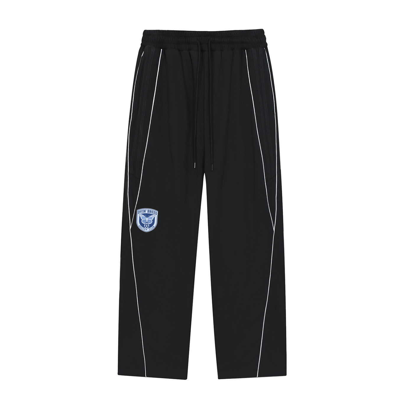 Reflective Striped "SOCCER CLUB." Sweatpants (Blue Logo)