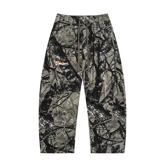 "POCKET WATCH." Tree Camo Barrel Leg Pants