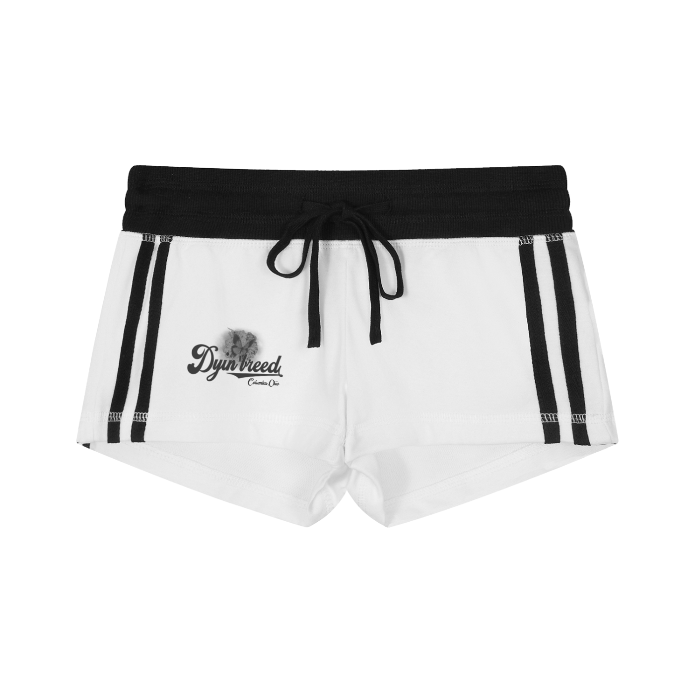 Women's "BALL PARK." Track Shorts (White)