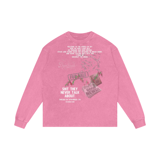 "CHAOS." Long Sleeve Tee (Pink Acid)
