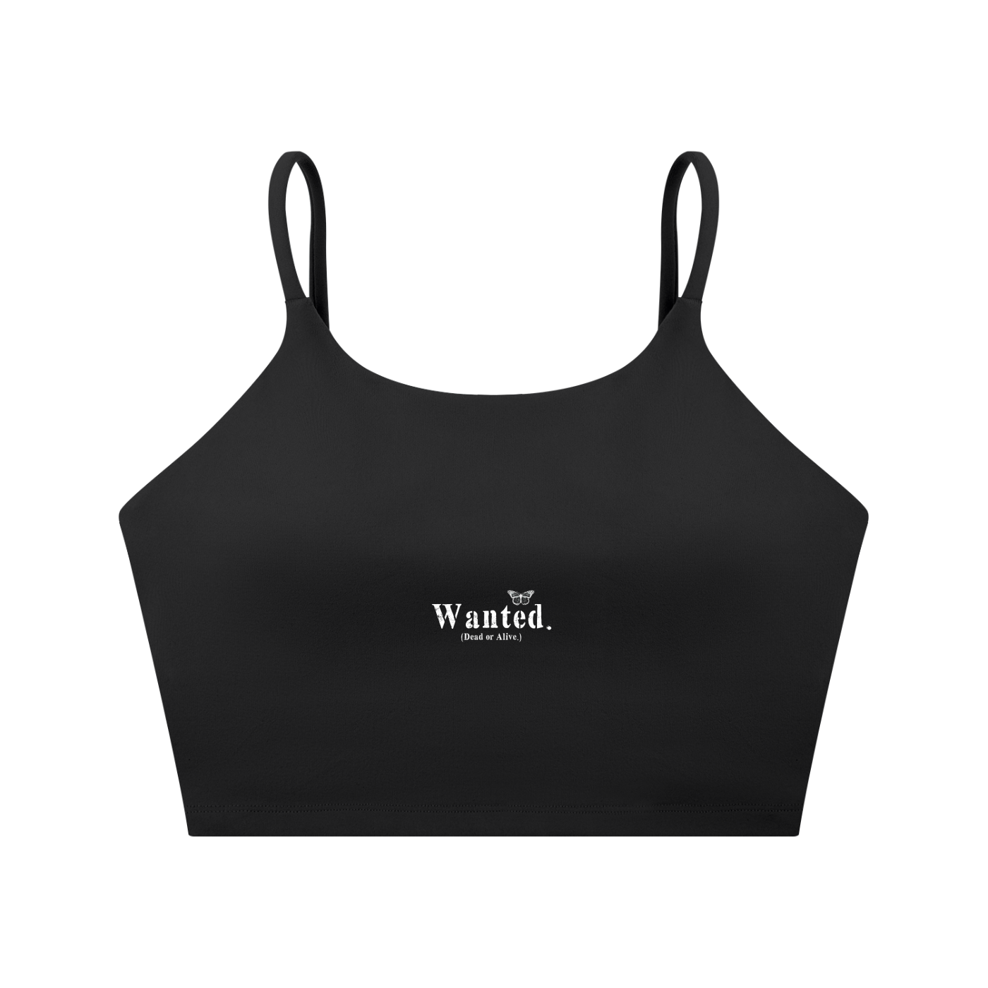 Spaghetti Strap "WANTED." Sports Bra (+COLORS)