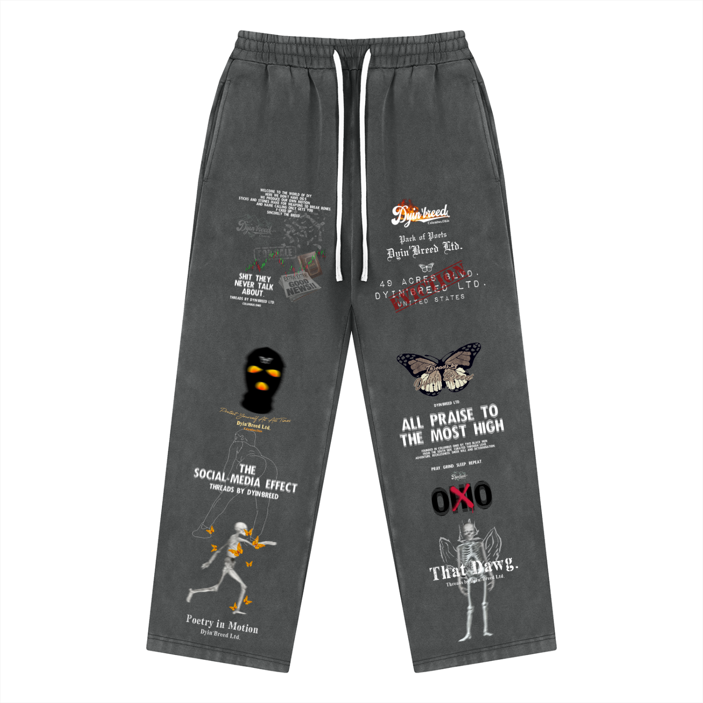 Vintage Wash "TATTED PT2." Fleece Sweatpants