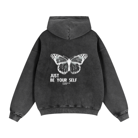 "JUST BE YOU." Heavyweight Box Fit Hoodie (Blurrr.)