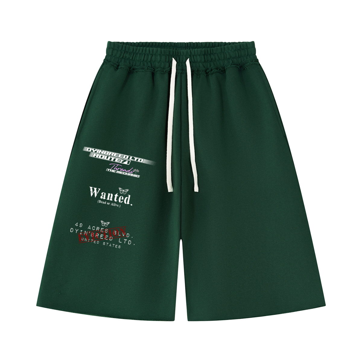 "LOWKEY." Heavyweight Raw Edge Shorts