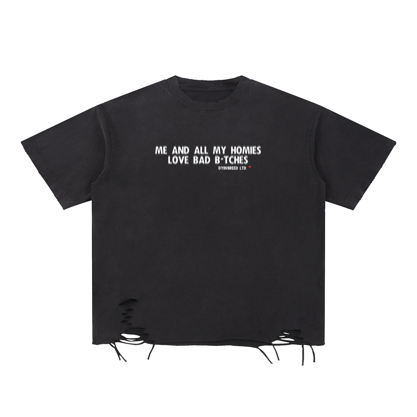 "HIM" Raw-Hem Tee