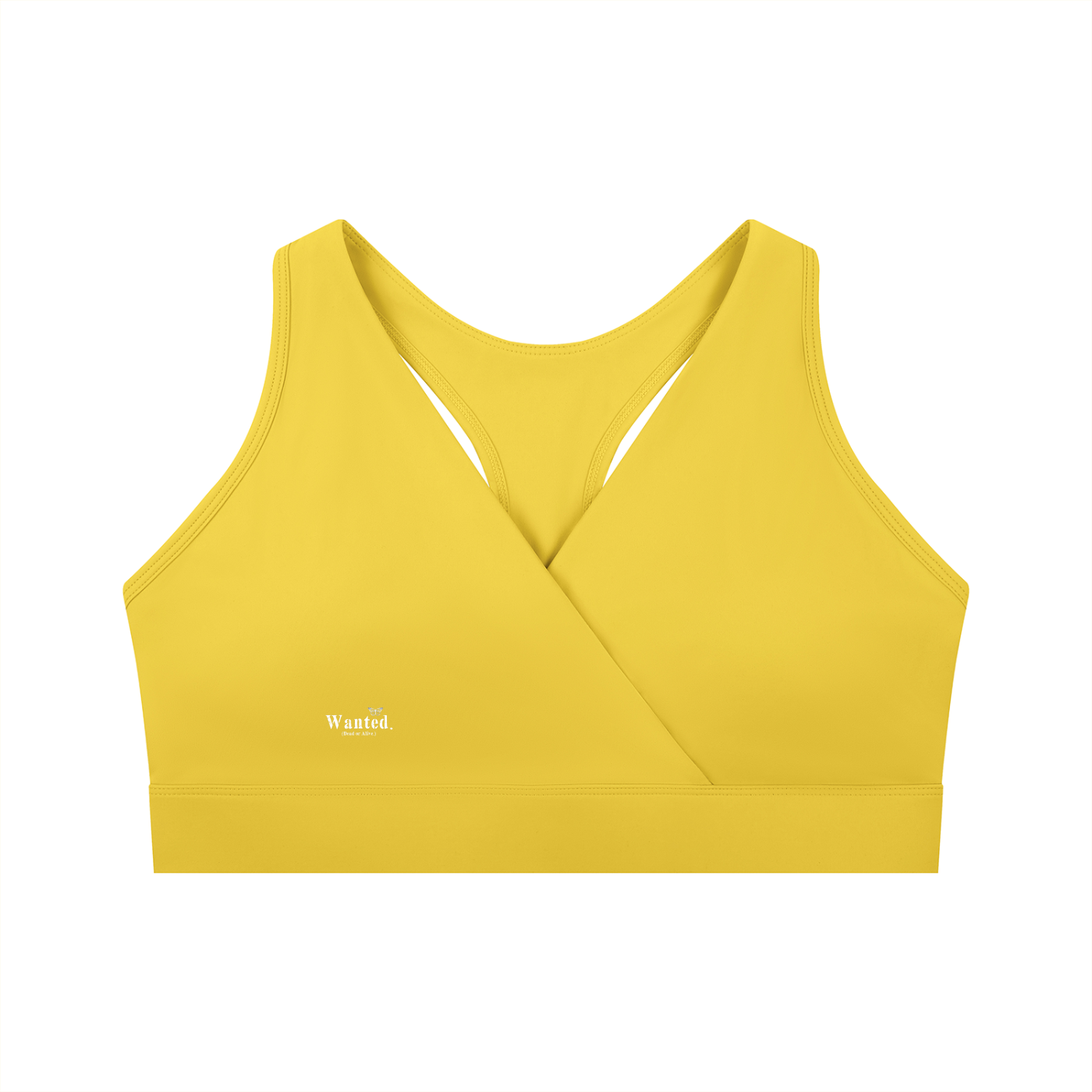 Women's "WANTED." Crossover V-Neck Sports Bra (+COLORS)