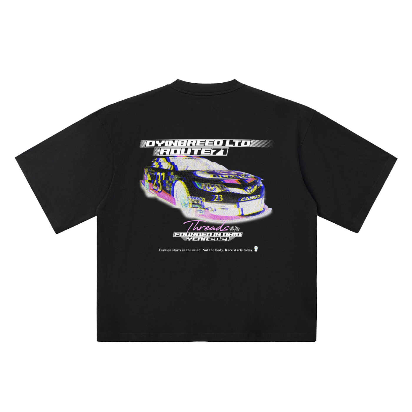 Oversized "ROUTE 71." Drop Shoulder Tee