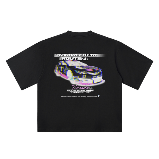 Oversized "ROUTE 71." Drop Shoulder Tee