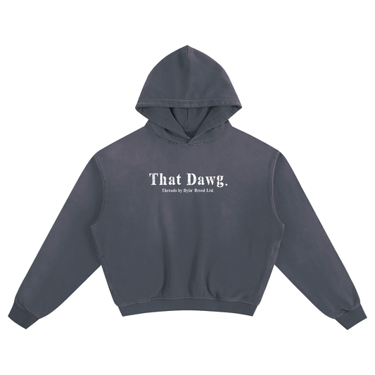 "THAT DAWG." Box Fit Hoodie (NAVY)