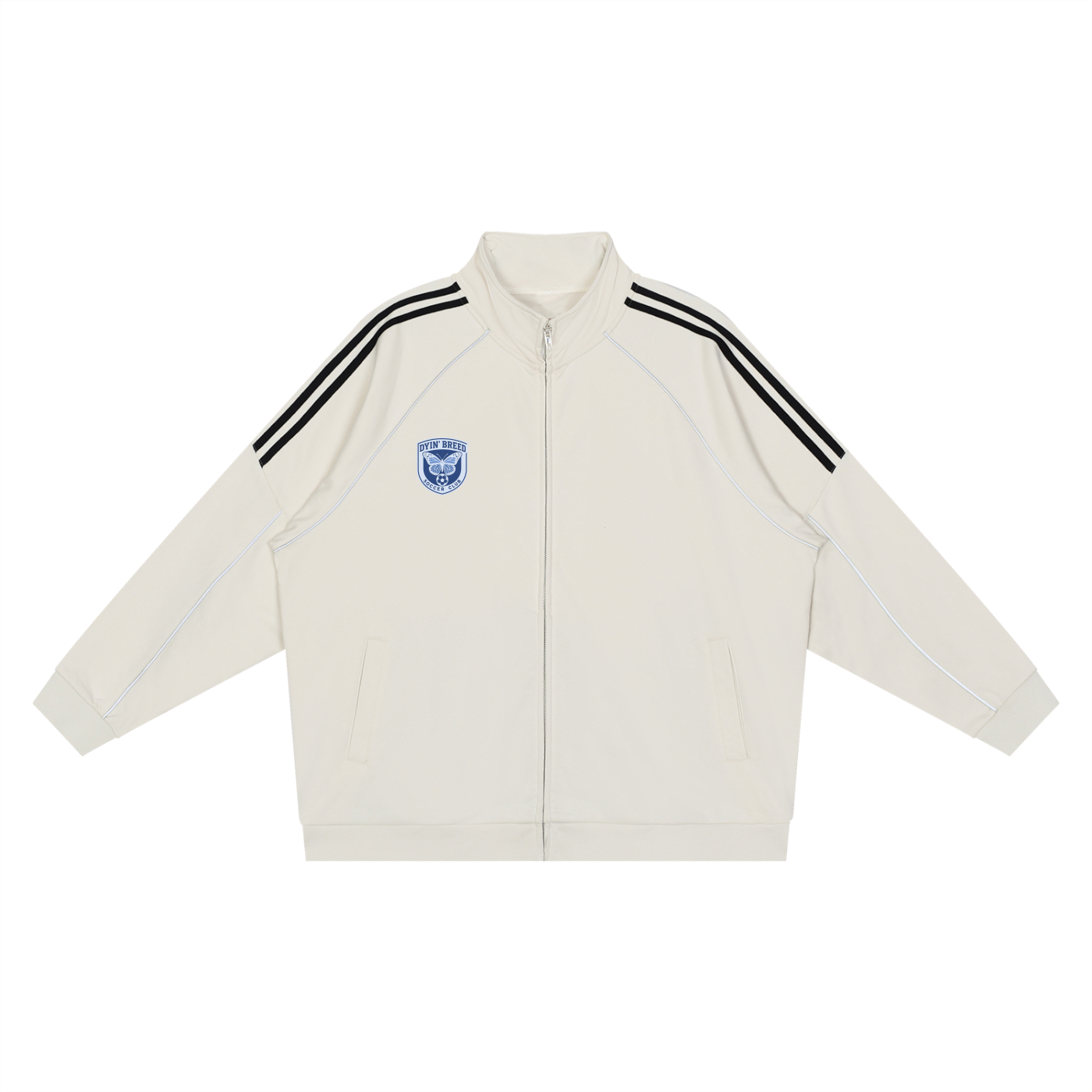 Reflective Striped "SOCCER CLUB." Jacket (Blue logo)