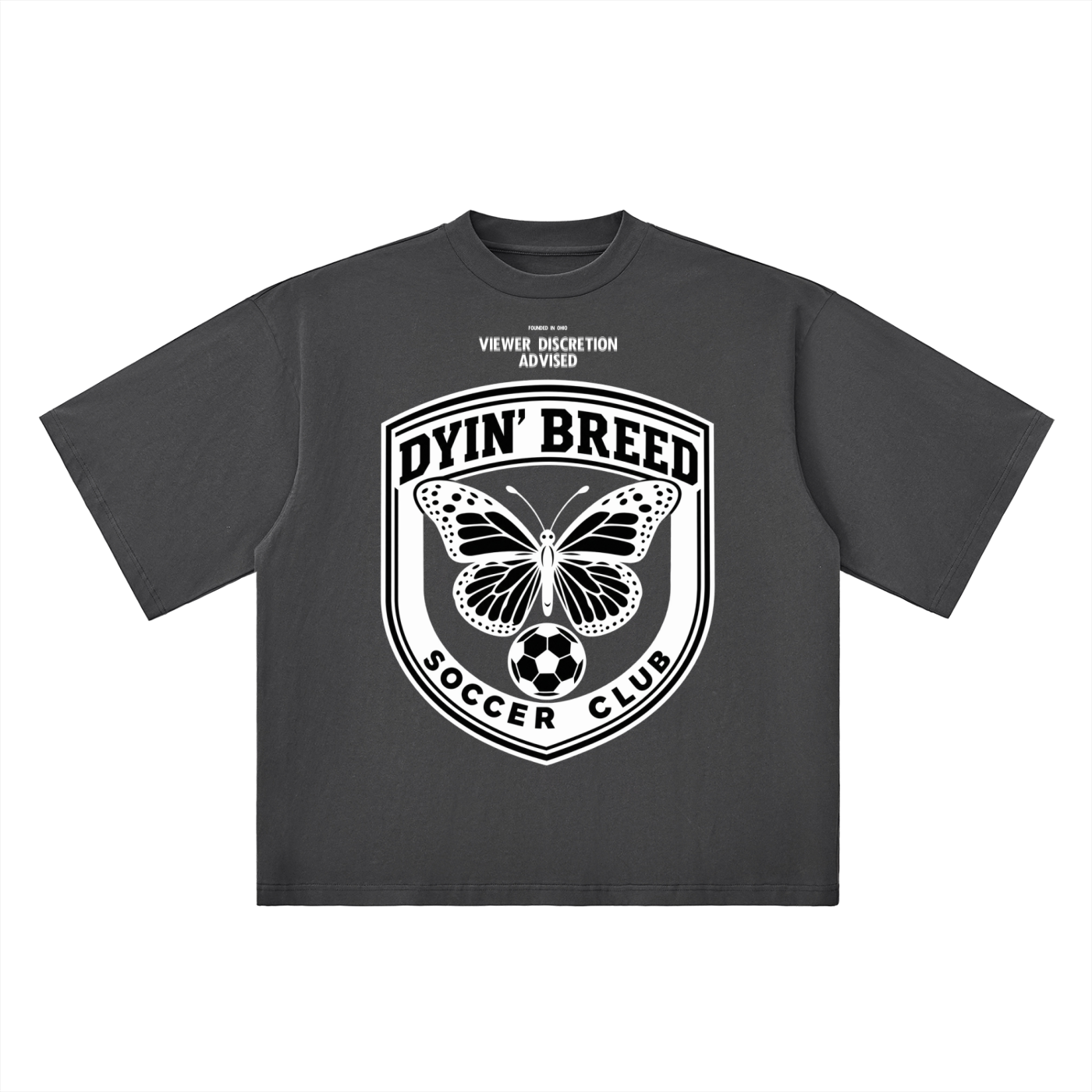 Oversized Drop Shoulder "SOCCER CLUB." Tee (BlackOUT)