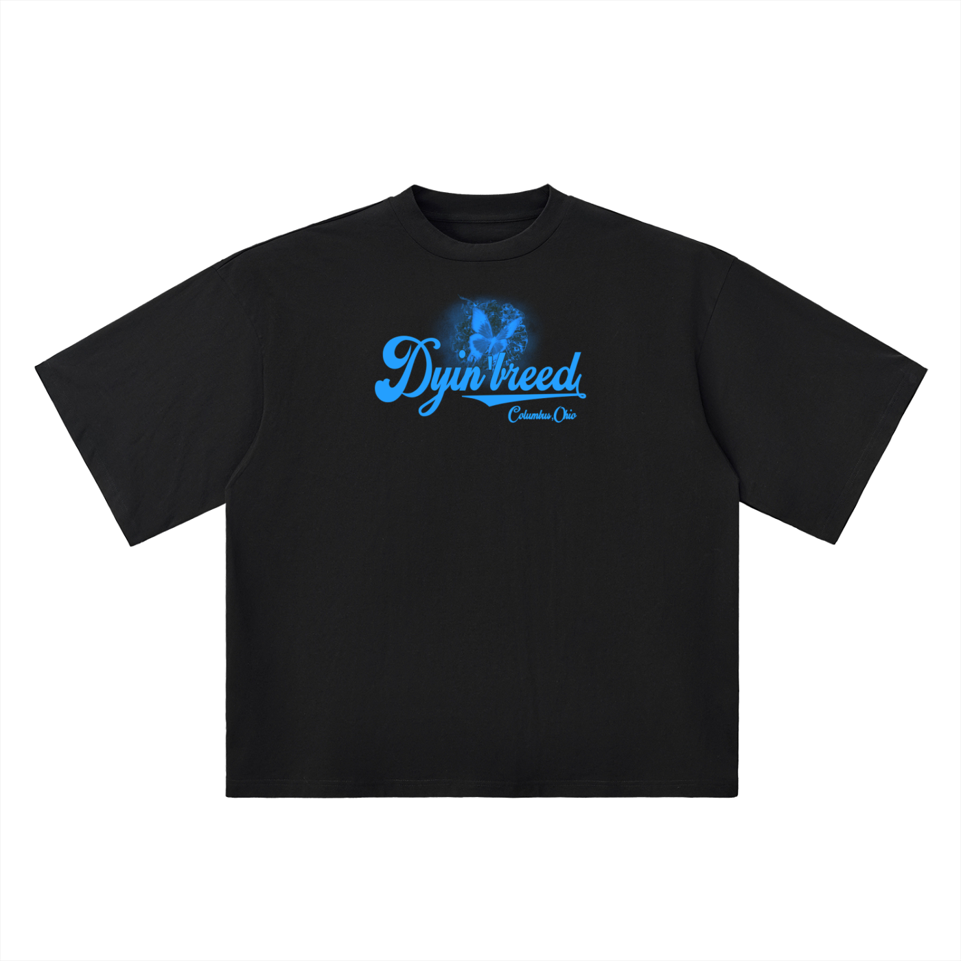 Oversized "BALLPARK." Drop Shoulder Tee (Blue)
