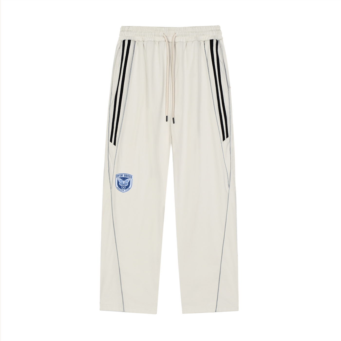 Reflective Striped "SOCCER CLUB." Sweatpants (Blue Logo)