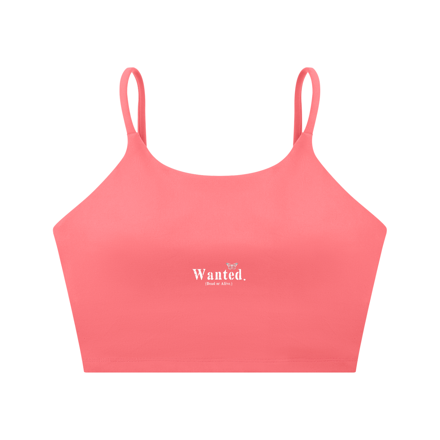 Spaghetti Strap "WANTED." Sports Bra (+COLORS)