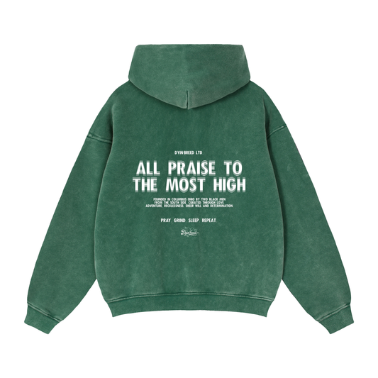 Zip-up "ALL PRAISE." Box Fit Hoodie