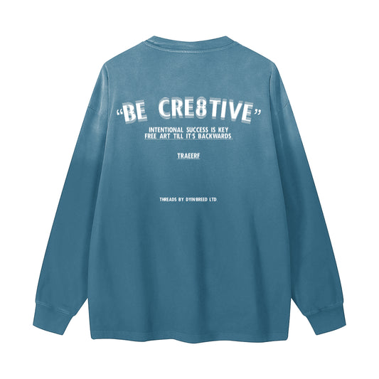 Gradient Washed "CRE8TIVE." Long Sleeve Tee