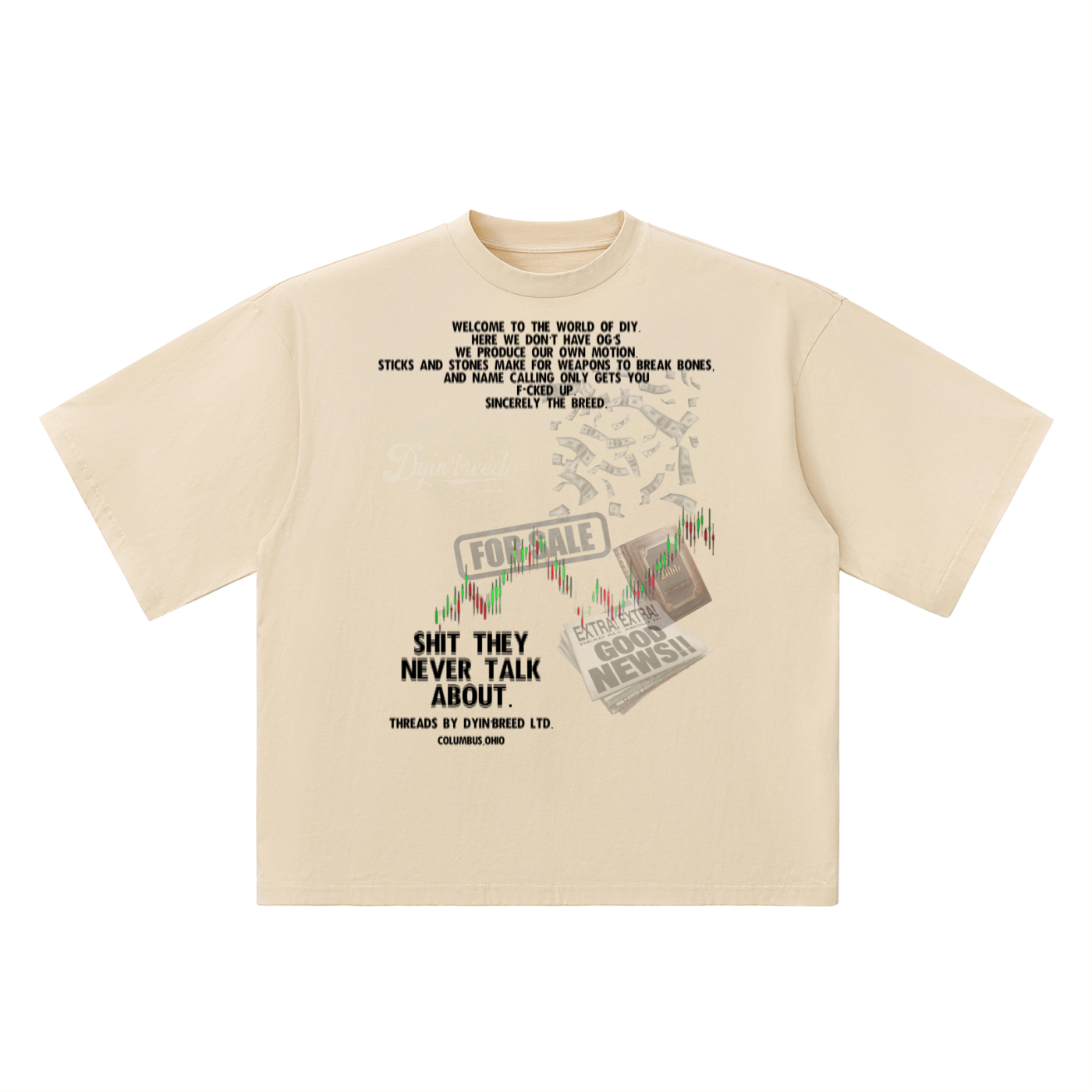 Oversized "CHAOS." Drop Shoulder Tee