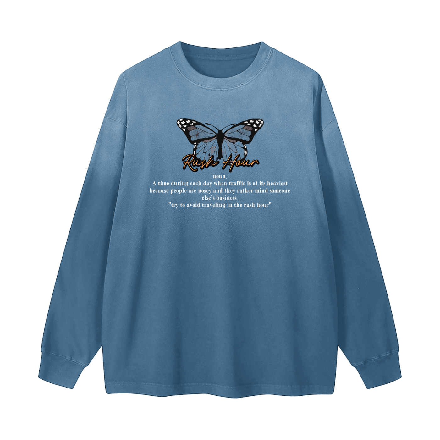 Gradient "RUSH HOUR." Long Sleeve Tee