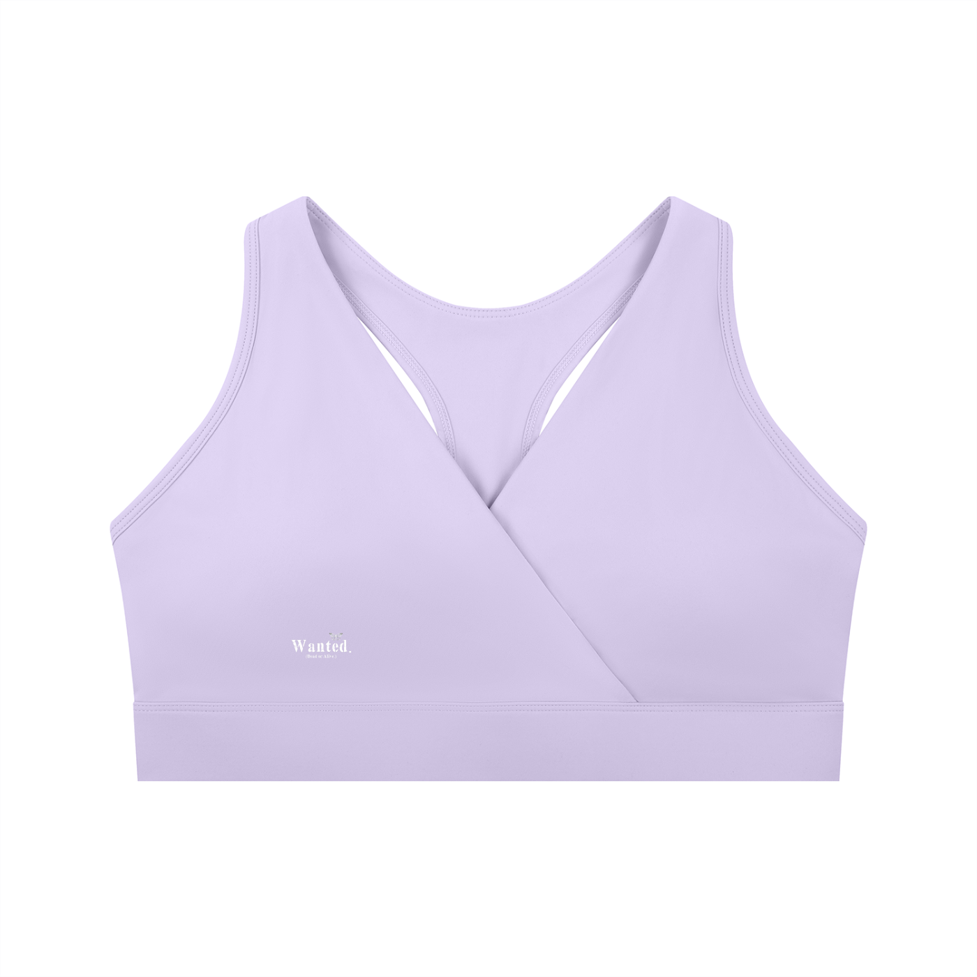 Women's "WANTED." Crossover V-Neck Sports Bra (+COLORS)
