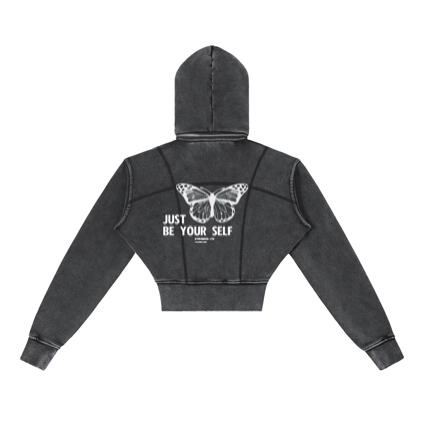 Vintage Cropped "JUST BE YOU." Hoodie