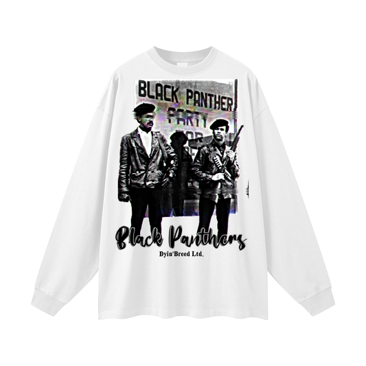 Oversized "BLACK PANTHERS." Long Sleeve Tee