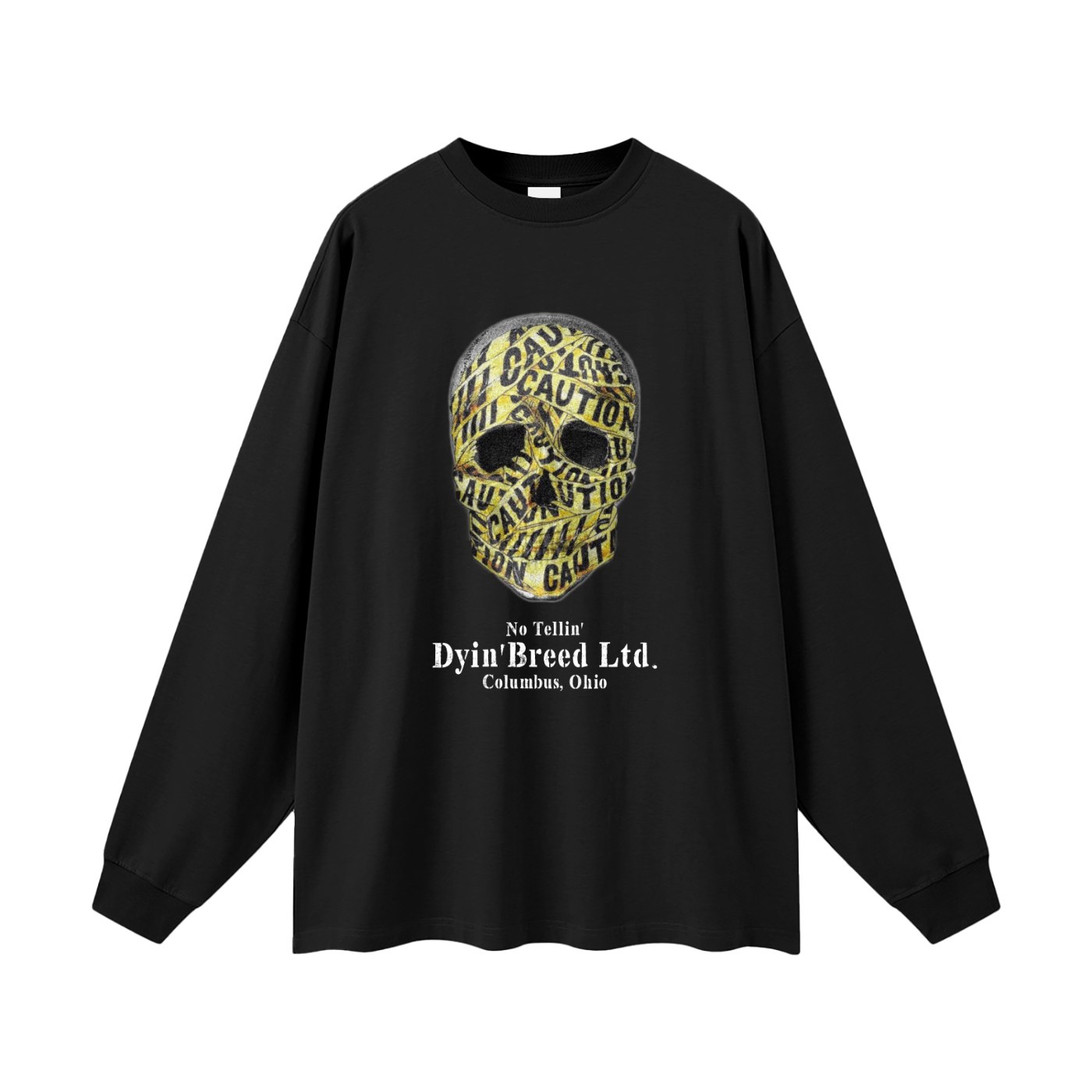 "NO TELLIN."  Long Sleeve Tee (Black)